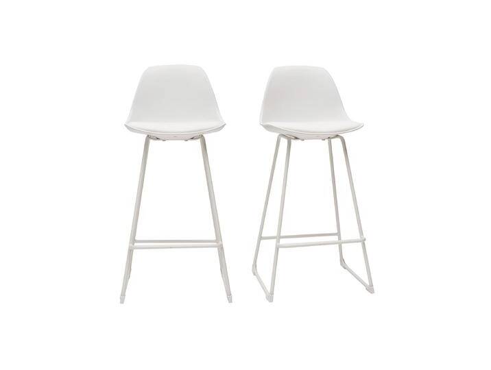 Design-Barhocker weiße Metallbeine 65 cm (2er-Satz) FRANZ von Miliboo
