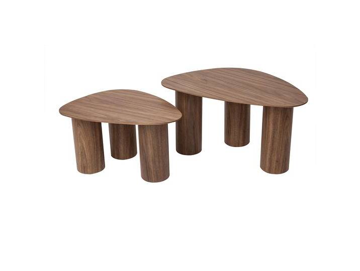 Design-Beistelltische aus dunklem Holz (2er-Set) FOLEEN von Miliboo