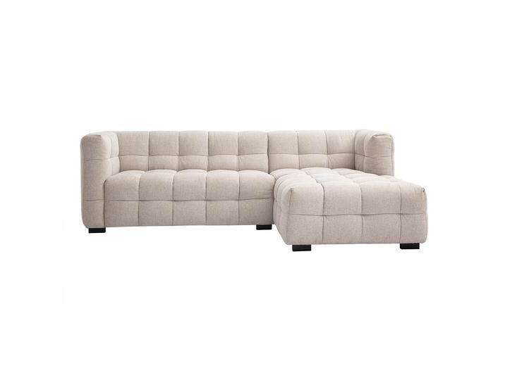 Design Ecksofa rechts 3-Sitzer in texturiertem Samt-Effekt Stoff beige CORTO von Miliboo