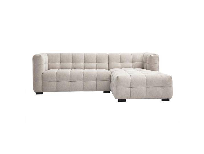 Design Ecksofa rechts 3-Sitzer in texturiertem Samt-Effekt Stoff beige CORTO von Miliboo