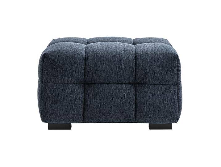 Design-Fußhocker aus dunkelblauem strukturiertem Samteffektstoff CORTO von Miliboo