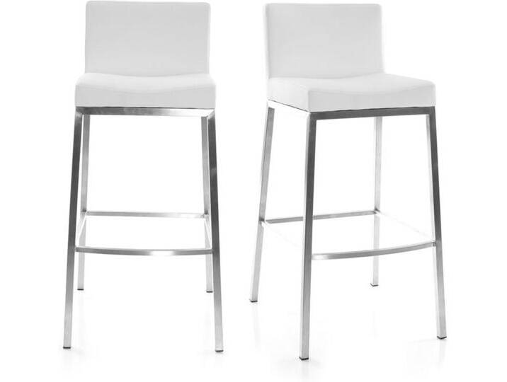 Design-Hocker 66 cm Weiß 2er-Set EPSILON Design-Hocker 66 cm Weiß 2er-Set EPSILON von Miliboo