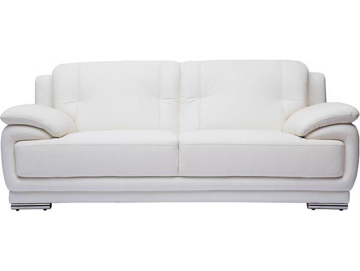 Design- Ledersofa weiß drei Plätze Büffelleder TAMARA von Miliboo