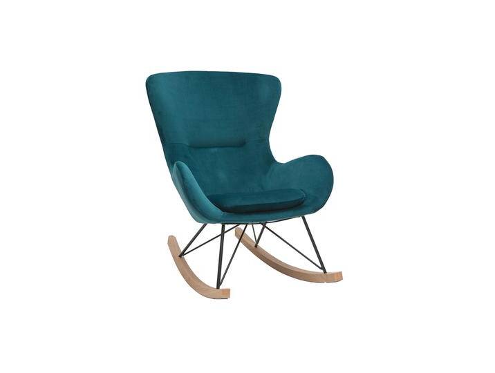 Design-Schaukelstuhl Velours petrol ESKUA Design-Schaukelstuhl Velours petrol ESKUA von Miliboo