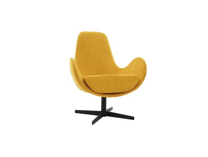 Design-Sessel Samteffekt Gelb ANDY von Miliboo