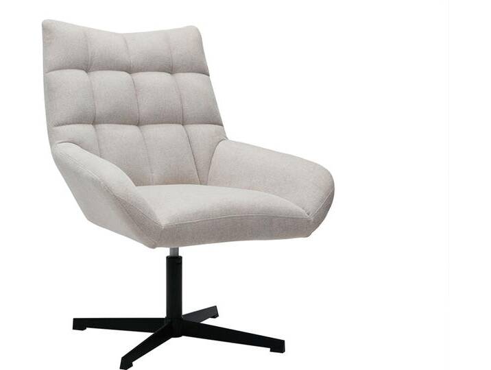 Design Sessel im beigen strukturiertem Samtdesign drehbar KING von Miliboo