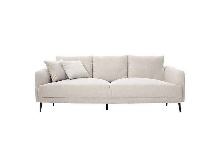 Design-Sofa mit 3 Plätzen in beige-velours-Effektgewebe und schwarzem Metall JERRY von Miliboo