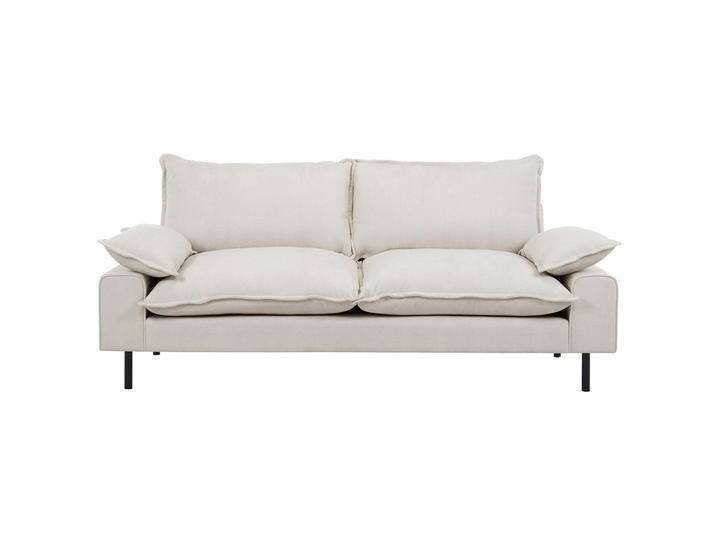 Design-Sofa mit beigem Stoff im Samtdesign und schwarzem Metall 3-Sitzer DORY Design-Sofa mit beigem Stoff im Samtdesign und schwarzem Metall 3-Sitzer DORY von Miliboo