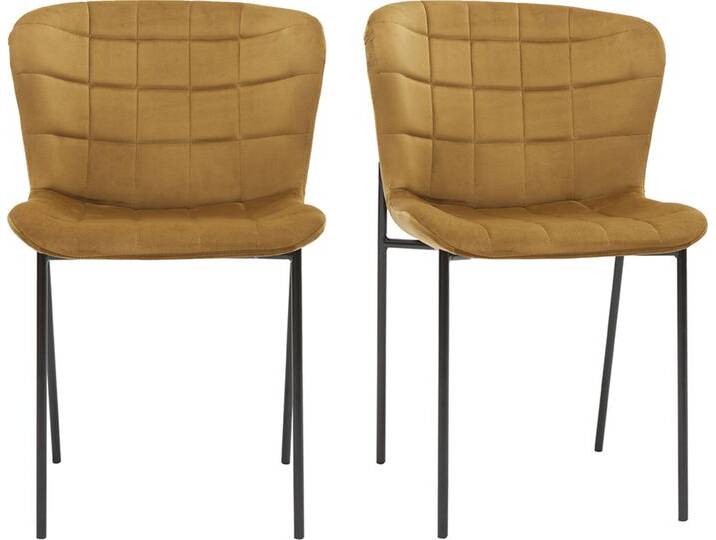Design-Stühle aus bronzefarbenem Samt und schwarzem Metall (2er-Set) SAIGA von Miliboo