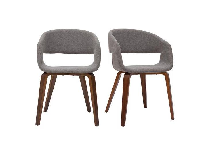 Design-Stühle aus hellgrauem Stoff mit dunklen Holzbeinen (2er-Set) SLAM von Miliboo