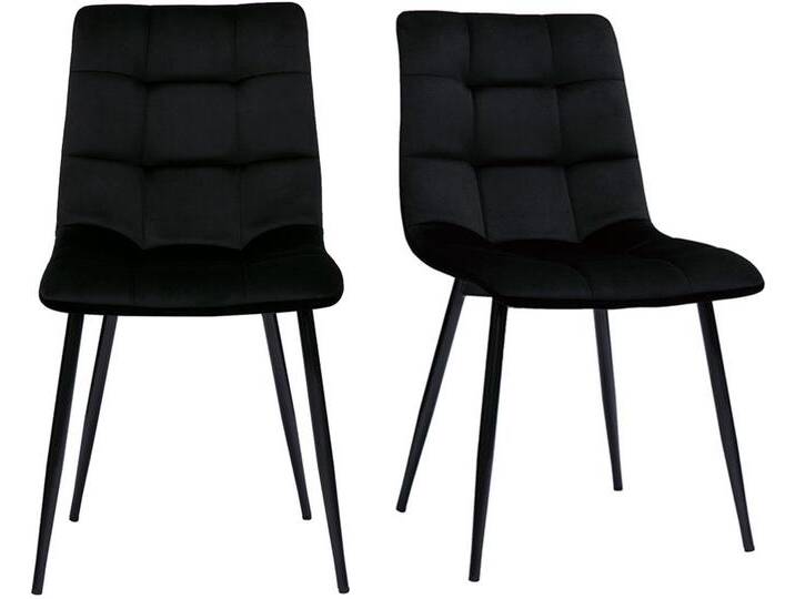 Design-Stühle aus schwarzem Samtstoff und Metall (2er-Set) MAXWELL von Miliboo