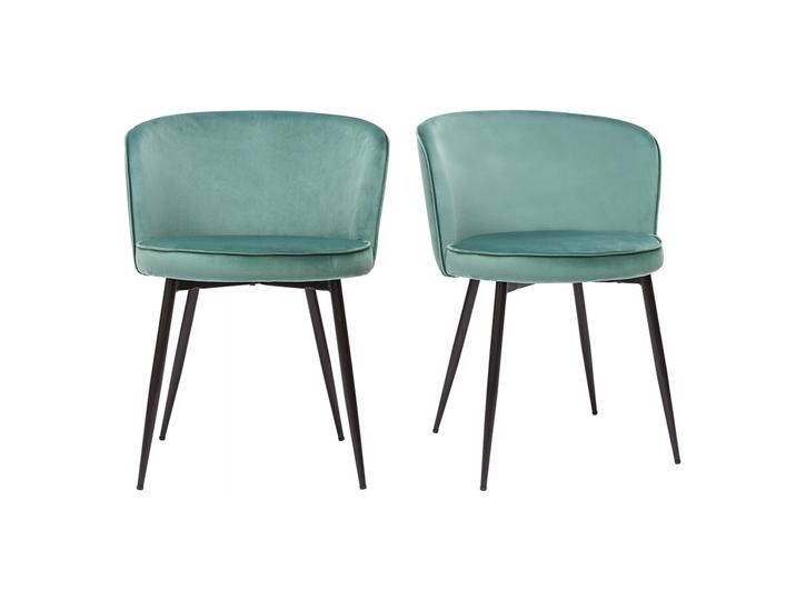 Design-Stühle aus seladongrünem Samtstoff und Metall (2er-Set) SERIF von Miliboo