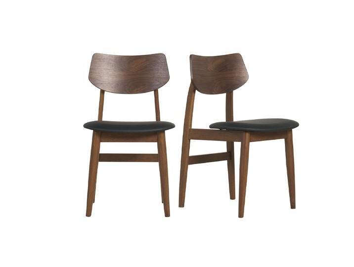 Design-Stühle in Schwarz aus dunklem Holz (2er-Set) ELION von Miliboo