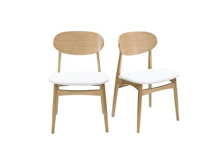 Design-Stühle in Weiß und hellem Holz aus massiver Eiche (2er-Set) VICKY von Miliboo