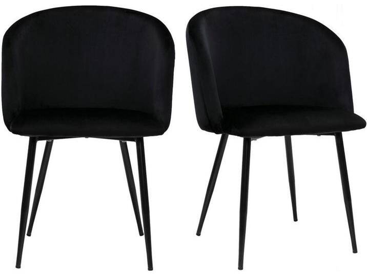 Design-Stühle in schwarzem Samt (2er-Set) VANITY von Miliboo
