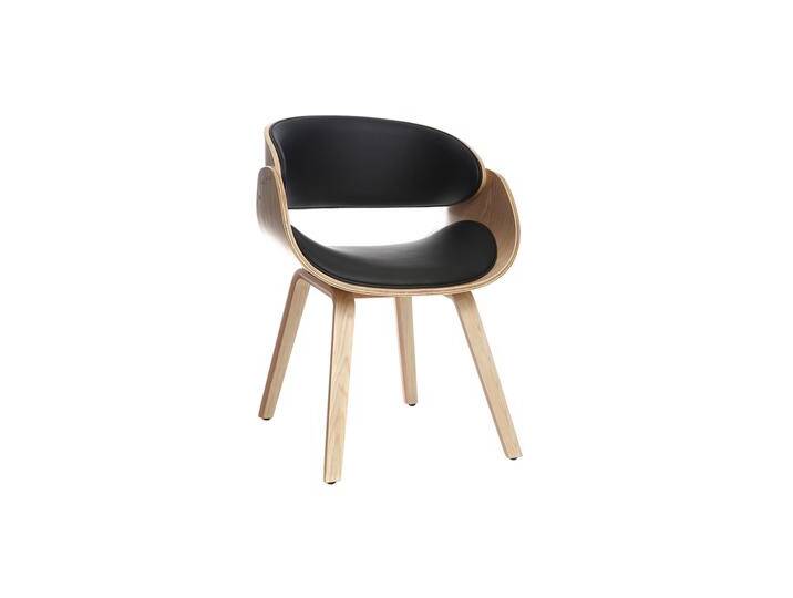 Design-Stuhl Schwarz und helles Holz BENT von Miliboo