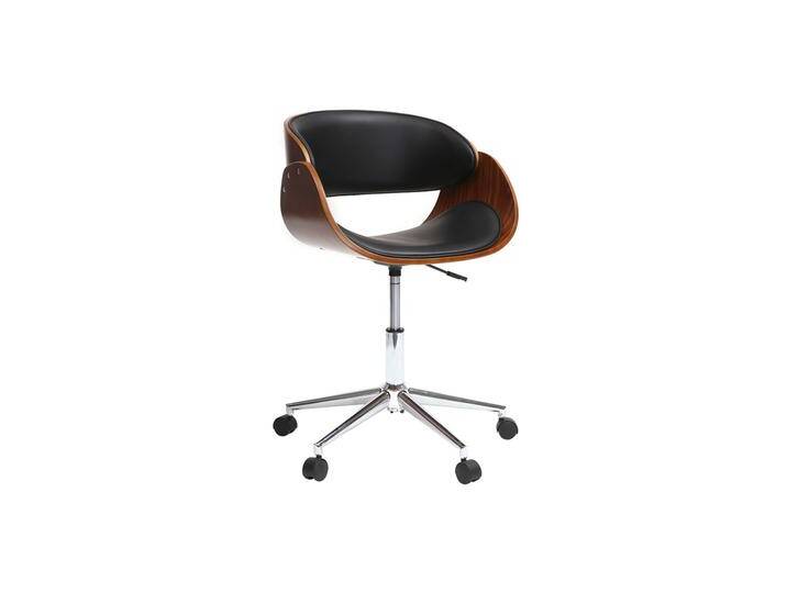 Design-Stuhl auf Rollen Schwarz und Nussbaum BENT Design-Stuhl auf Rollen Schwarz und Nussbaum BENT von Miliboo