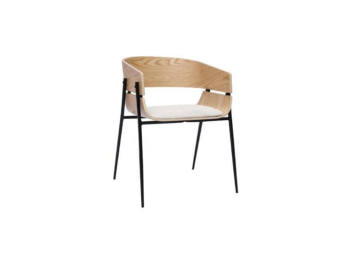 Design-Stuhl schwarz mit dunklem Holz WESS von Miliboo