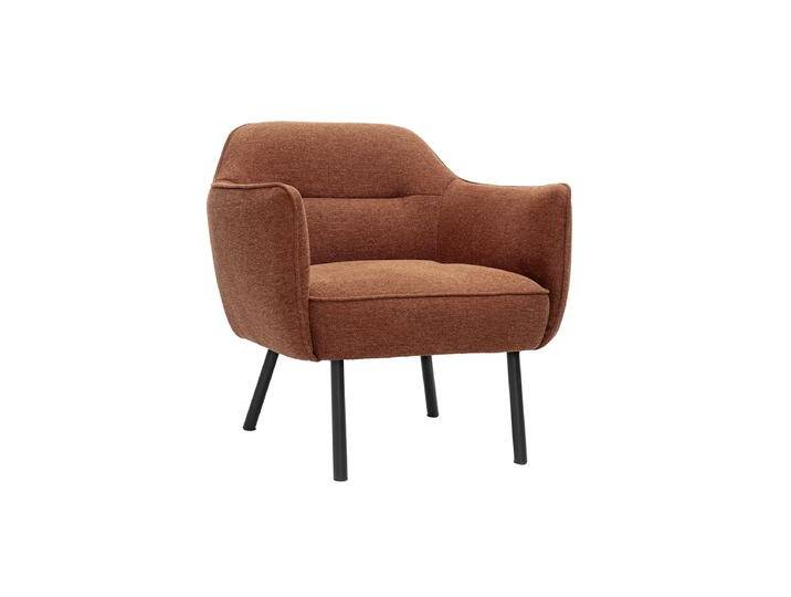 Designersessel in texturiertem Samt-Effekt gebrannte Erde und schwarzem Metall LAURENS Designersessel in texturiertem Samt-Effekt gebrannte Erde und schwarzem Metall LAURENS von Miliboo