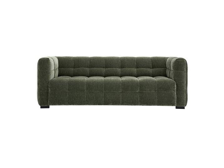 Designersofa 3-Sitzer in Samtoptik Stoff khakigrün CORTO von Miliboo