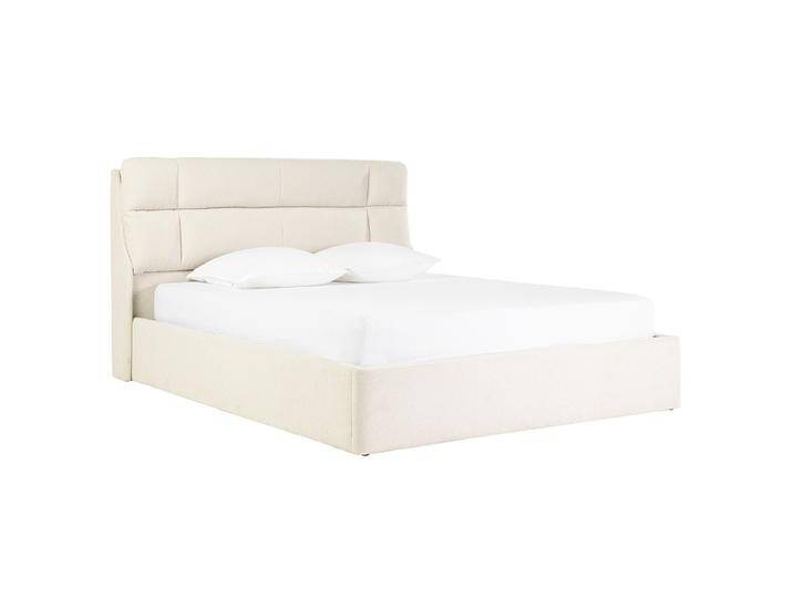 Doppelbett in Textilbezug beige HONO 160x200 cm von Miliboo