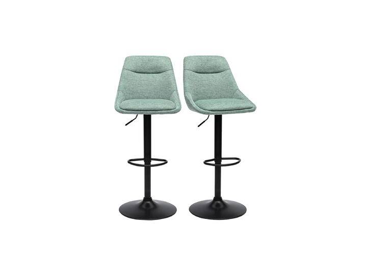 Drehbare Barhocker 360° in texturiertem Céladon-Samt-Stoff und Metall (2er-Set) ALESS von Miliboo