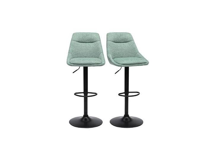 Drehbare Barhocker 360° in texturiertem Céladon-Samt-Stoff und Metall (2er-Set) ALESS von Miliboo