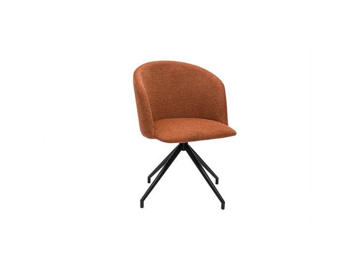 Drehstuhl im Design 360° aus strukturiertem Samteffektstoff in verbranntem Erdbraun und schwarzem Metall VANITY von Miliboo