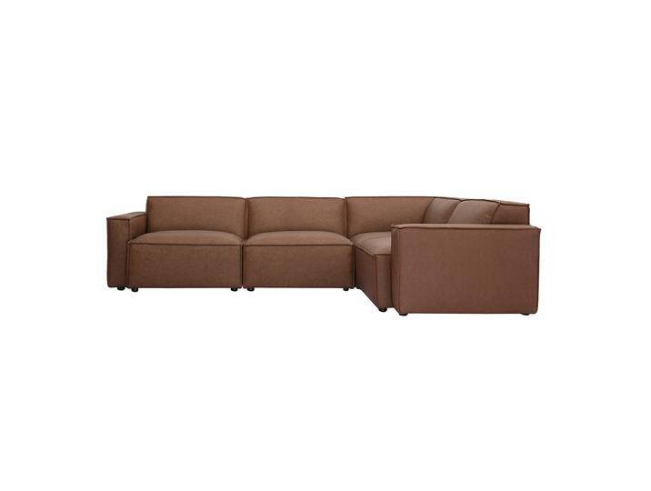 Ecksofa Vintage 5 Sitzer aus braunem Leder SPLIT modular Ecksofa Vintage 5 Sitzer aus braunem Leder SPLIT modular von Miliboo
