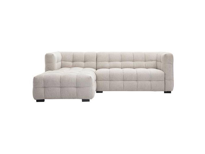 Ecksofa links Design 3-Sitzer in strukturiertem Samt-Effekt Stoff beige CORTO von Miliboo