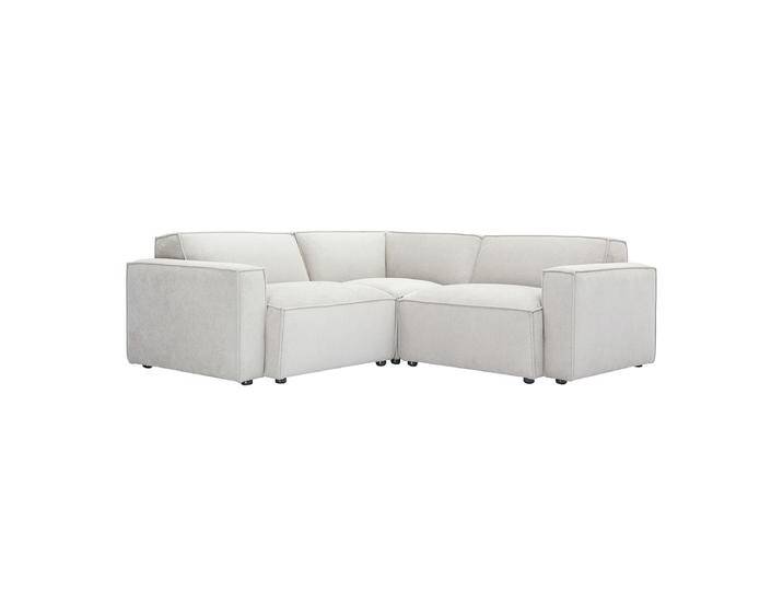 Ecksofa modulierbar 3 Plätze in Stoff mit strukturiertem Beige Samteffekt SPLIT von Miliboo