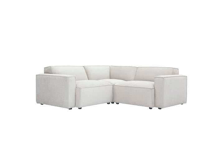 Ecksofa modulierbar 3 Plätze in Stoff mit strukturiertem Beige Samteffekt SPLIT von Miliboo