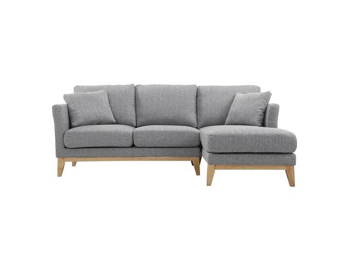 Ecksofa rechts skandinavisch Hellgrau oslo - Perlgrau, große Sitzkissen, abziehbarer Bezug, Holzfüße Ecksofa rechts skandinavisch Hellgrau oslo - Perlgrau, große Sitzkissen, abziehbarer Bezug, Holzfüße von Miliboo