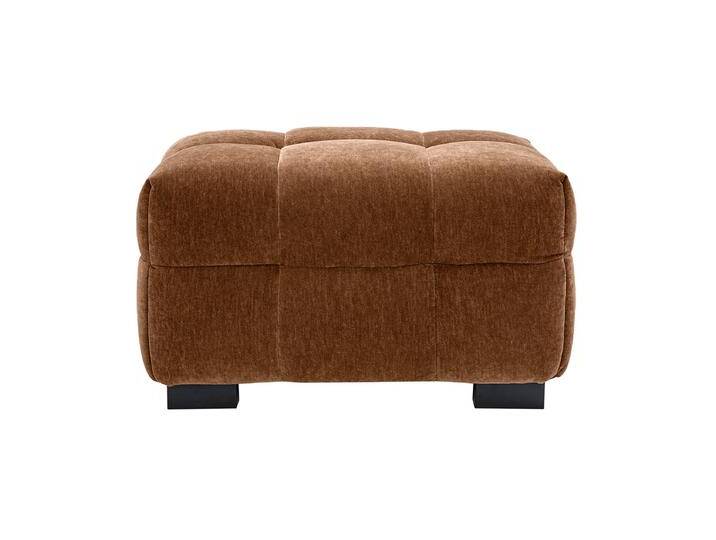 Hocker Fußhocker Design aus Rostbraun Samteffektstoff CORTO von Miliboo