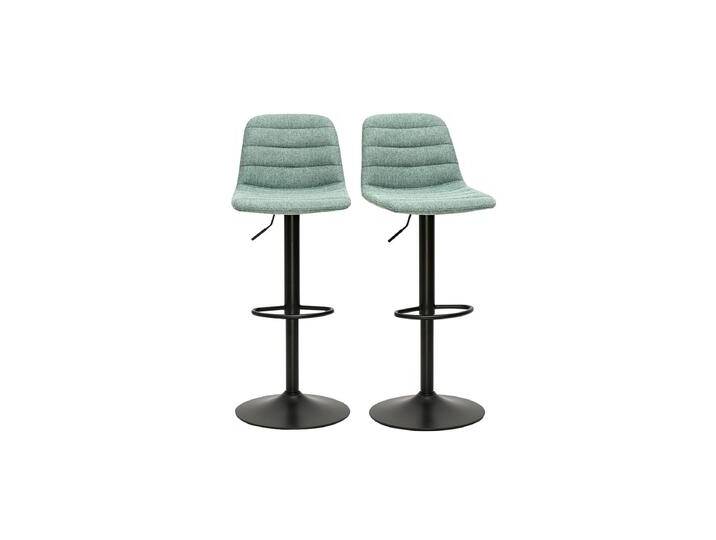 Höhenverstellbare Barhocker aus Metall mit Strukturoptik in Celadon und Metall (2er Set) SAURY von Miliboo