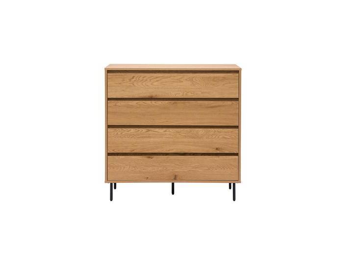 Kommode mit hellem Holzfurnier in Eiche 4 Schubladen L100 cm ARAGON von Miliboo