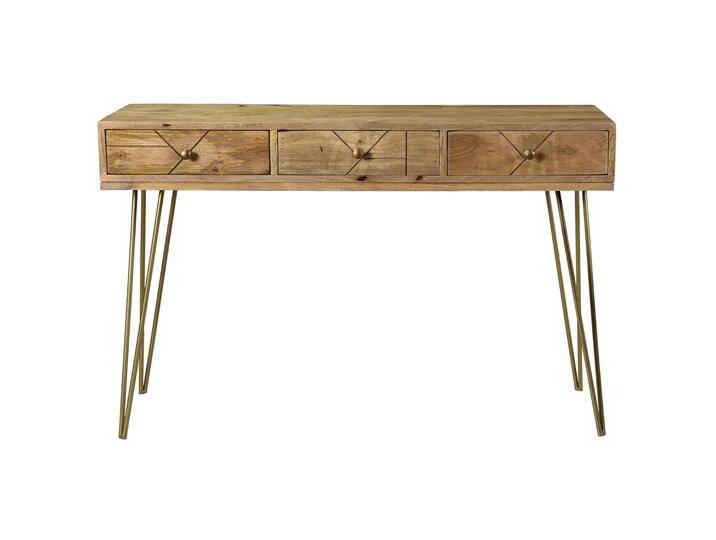 Konsole graviert aus Mangoholz und vergoldetem Metall L120 cm LINIUM von Miliboo