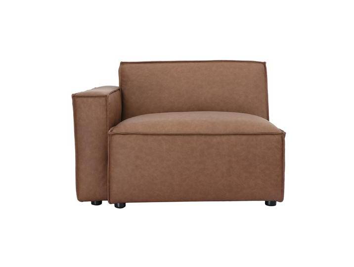 Linkes Eckmodul für braunes Leder-Sofa SPLIT von Miliboo