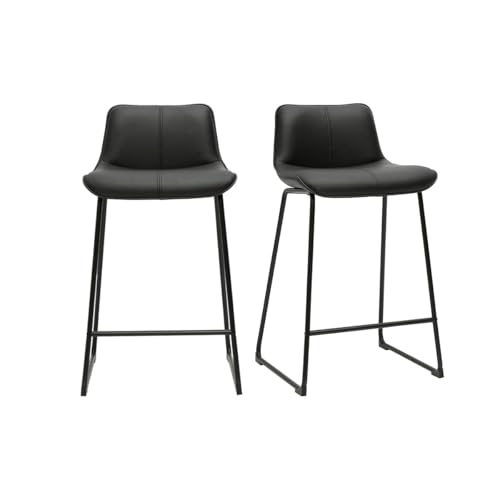 Miliboo Boost Barhocker, Schwarz und Metall, Höhe 65 cm, 2 Stück Miliboo Boost Barhocker, Schwarz und Metall, Höhe 65 cm, 2 Stück von Miliboo