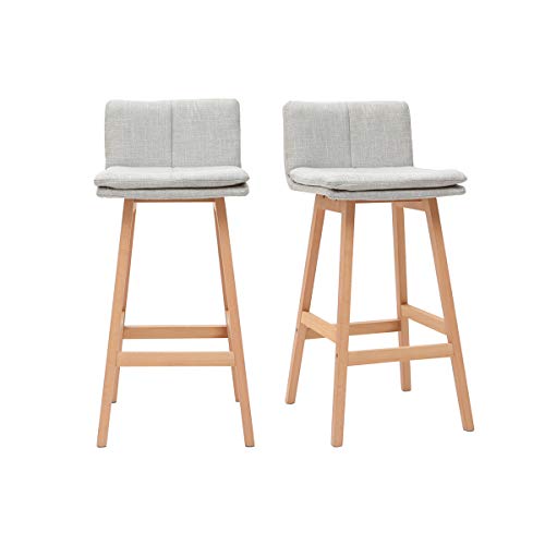 Miliboo Design-Barhocker Holz und Perlgrau 65 cm 2 Stck. Joan Miliboo Design-Barhocker Holz und Perlgrau 65 cm 2 Stck. Joan von Miliboo