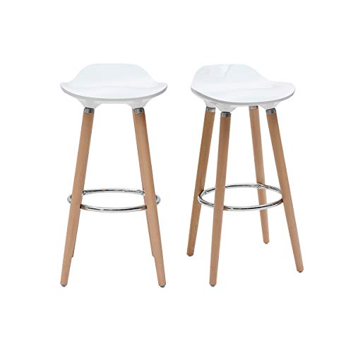 Miliboo Design-Barhocker Weiß skandinavisch 2er-Set Gilda von Miliboo
