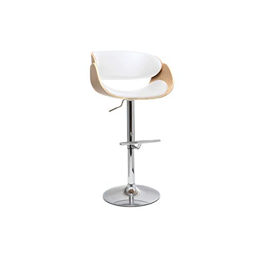 Miliboo Design-Barhocker Weiß und helles Holz Bent von Miliboo