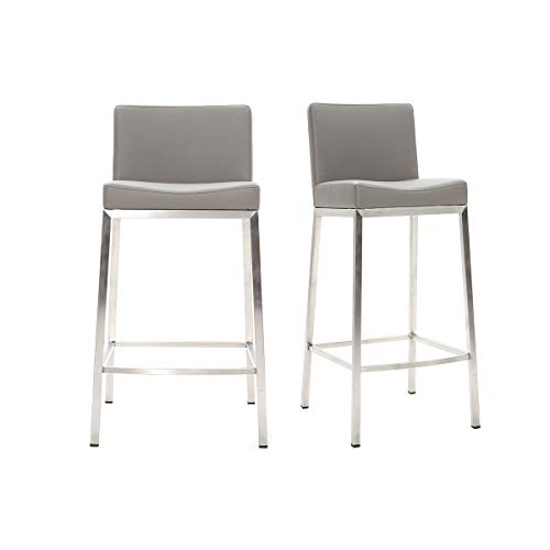 Miliboo Design-Hocker 66 cm Grau 2er-Set Epsilon von Miliboo
