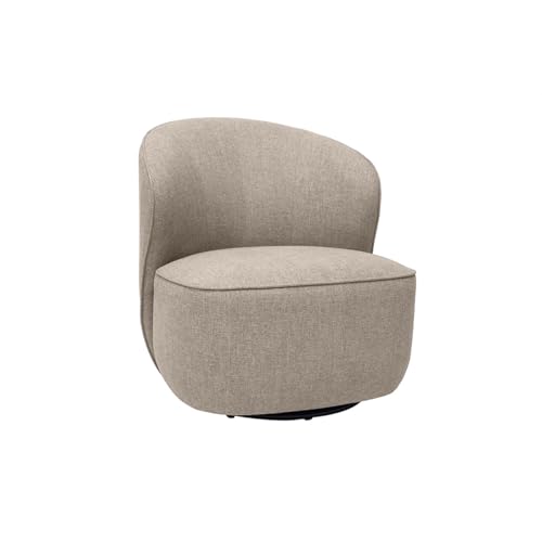 Miliboo Design-Sessel, Drehsessel, Stoff, Velours-Effekt, strukturiert, Taupe von Miliboo