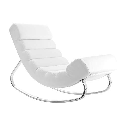 Miliboo Design-Sessel Schaukelstuhl Taylor Weiß von Miliboo