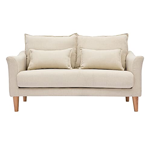 Miliboo Design-Sofa 2 Plätze Beiger Stoff Kate von Miliboo