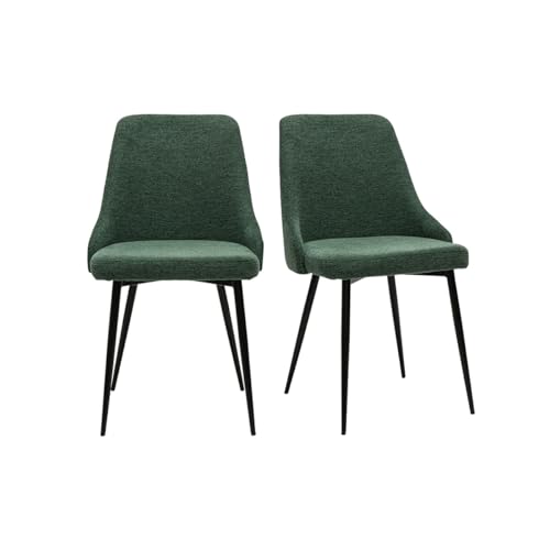 Miliboo Designer-Stühle aus strukturiertem Velours-Effekt, Dunkelgrün und Metall, Schwarz, 2 Stück Miliboo Designer-Stühle aus strukturiertem Velours-Effekt, Dunkelgrün und Metall, Schwarz, 2 Stück von Miliboo