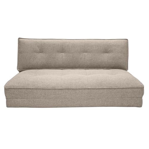 Miliboo Sessel, 2-Sitzer, ausklappbar, Stoff, Taupe Sally von Miliboo