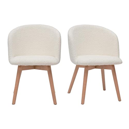 Miliboo Skandinavische Stühle aus Stoff mit Wolleffekt und massivem Buchenholz (2er-Set) Vanity von Miliboo