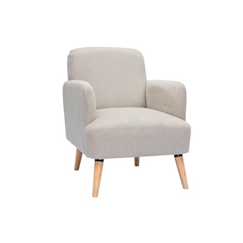 Miliboo Skandinavischer Sessel aus beigem Stoff mit Samteffekt und Holz ISKO Miliboo Skandinavischer Sessel aus beigem Stoff mit Samteffekt und Holz ISKO von Miliboo